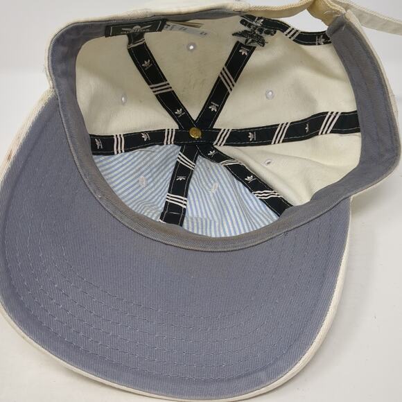 Adidas Slideback Hat White One Size Adjustable Embroidered Trefoil Cotton - Picture 7 of 9